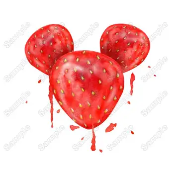 Strawberry Mickey Ears  Disney  Heat  Iron on Transfer  - Ready to Press 
