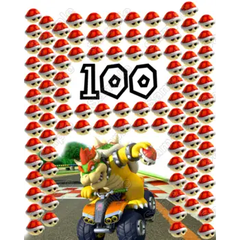 Super Mario Bowser 100 Shells DTF Iron on Transfer - Ready to Press 