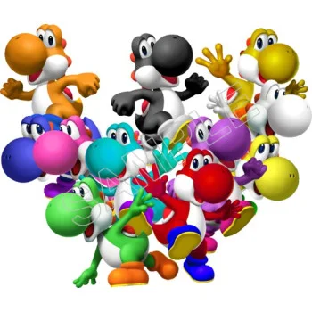 Super Mario Bros. Colorful Yoshi  DTF Iron on Transfer - Ready to Press #26