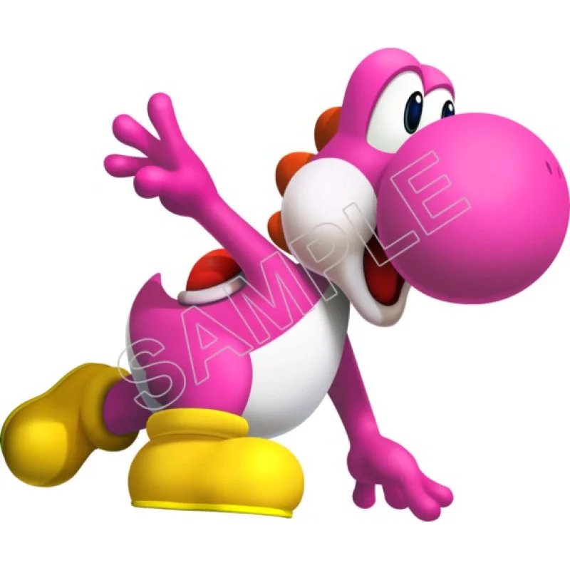 Super Mario Bros. Pink Yoshi DTF Iron on Transfer - Ready to Press #17 Super Mario Bros. Pink Yoshi DTF Iron on Transfer - Ready to Press #17