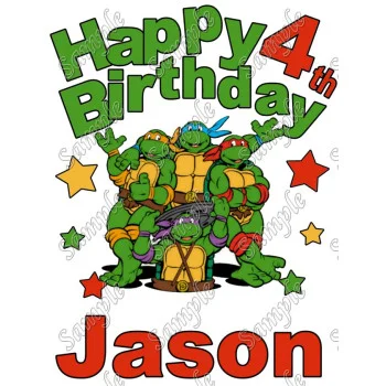 Teenage Mutant Ninja Turtles TMNT  Custom  Birthday DTF Iron on Transfer - Ready to Press #1