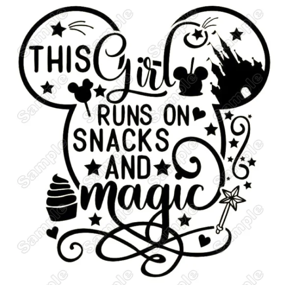 This Girl Runs on Snacks Disney Minnie Mouse Iron On Transfer Vinyl HTV This Girl Runs on Snacks Disney Minnie Mouse Iron On Transfer Vinyl HTV