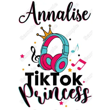 Tik Tok Princess Custom Name DTF Iron On Transfer