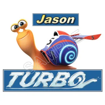 Turbo (Snail) Personalized Custom DTF Iron on Transfer  - Ready to Press  #1