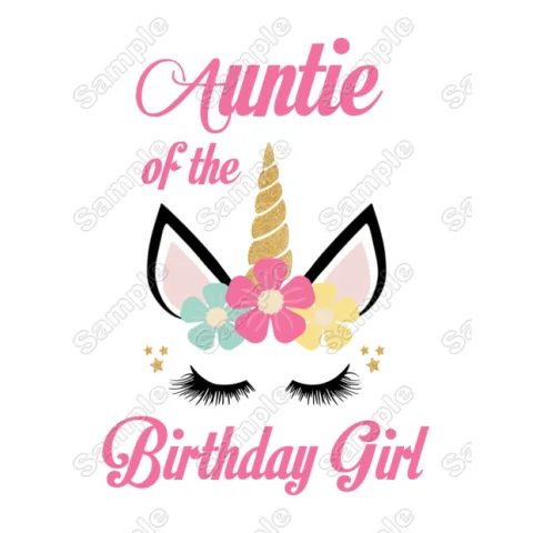Unicorn Birthday Choose Family Member DTF Iron on Transfer