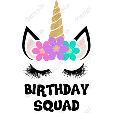 Unicorn Birthday Choose Family Member DTF Iron on Transfer