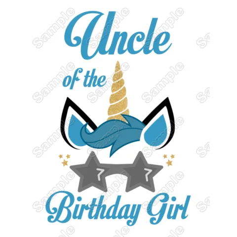 Unicorn Birthday Choose Family Member DTF Iron on Transfer