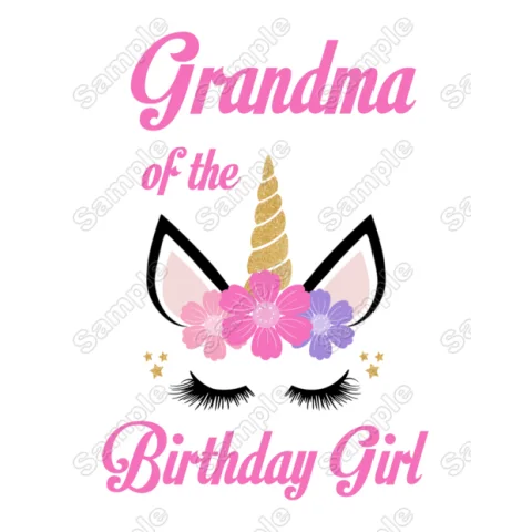 Unicorn Birthday Choose Family Member DTF Iron on Transfer