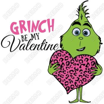 Valentine Grinch  DTF Heat Iron on Transfer - Ready to Press 