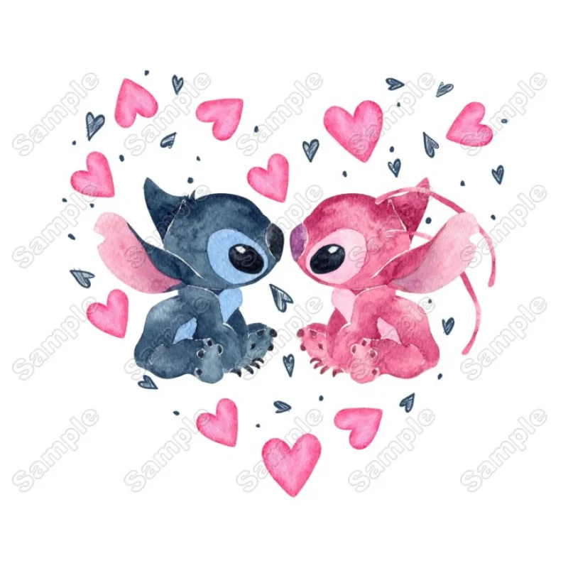 Valentine Lilo and Angel Iron on Transfer - Ready to Press Valentine Lilo and Angel Iron on Transfer - Ready to Press