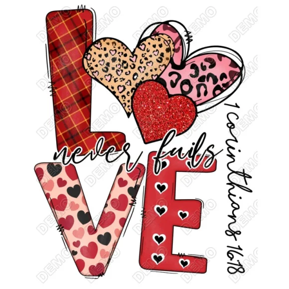 Valentines Love DTF Heat Iron on Transfer Valentines Love DTF Heat Iron on Transfer