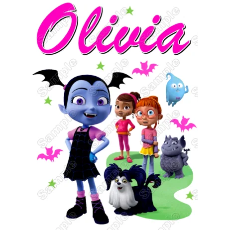 Vampirina Birthday Personalized Custom DTF Iron on Transfer - Ready to Press Vampirina Birthday Personalized Custom DTF Iron on Transfer - Ready to Press