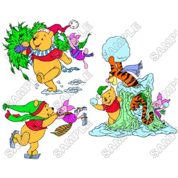 Winnie the Pooh Eeyore Tiger Christmas  DTF Iron on Transfer - Ready to Press #11