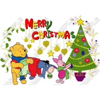 Winnie the Pooh Piglet Christmas Eeyore Tiger DTF Iron on Transfer - Ready to Press #39