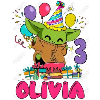 Yoda  Birthday  Personalized  Custom  DTF Iron on Transfer 