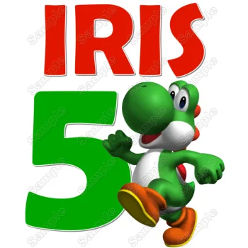 Yoshi Super Mario  Birthday  Personalized  Custom  DTF Iron on Transfer 