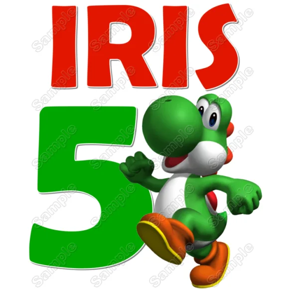 Yoshi Super Mario Birthday Personalized Custom DTF Iron on Transfer Yoshi Super Mario Birthday Personalized Custom DTF Iron on Transfer