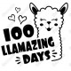 100  Amazing Days School lama  Iron On Transfer Vinyl HTV (by www.kraftyme.com)