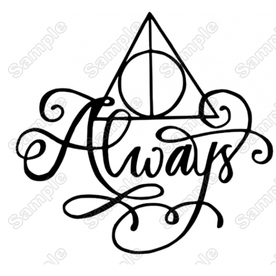 Deathly Hallows Always Harry Potter  Iron On Transfer Vinyl HTV (by www.kraftyme.com)