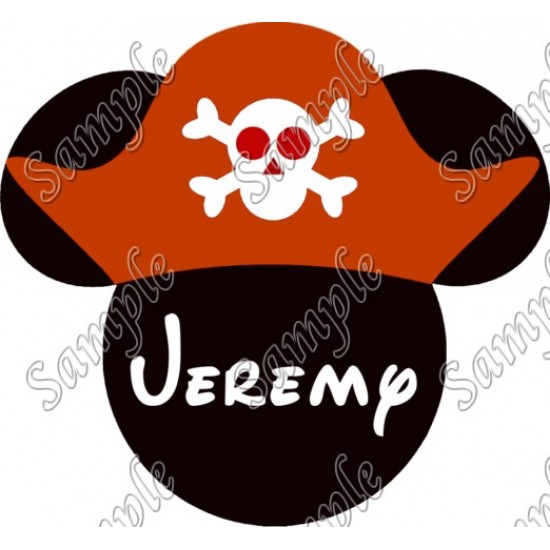 Disney World Vacation Mickey  Mouse Pirate  Custom  Personalized  Heat Iron On Transfer for T shirts N33 (by www.kraftyme.com)